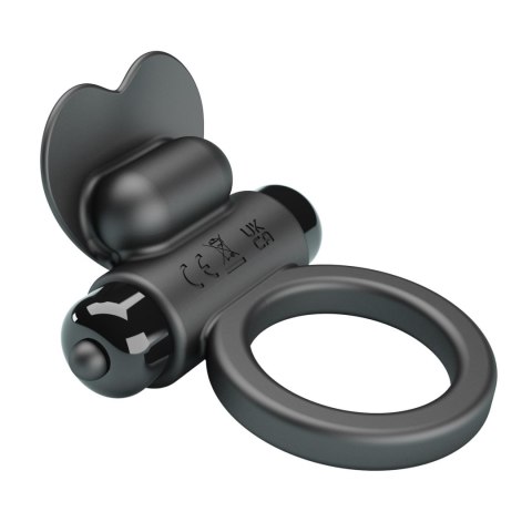 Wibrujący pierscień erekcyjny - VIBRANT PENIS RING DEBONAIRE Black, 10 vibration functions Pretty Love