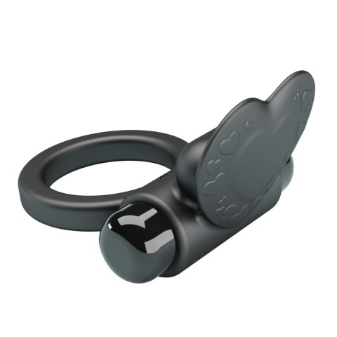 Wibrujący pierscień erekcyjny - VIBRANT PENIS RING DEBONAIRE Black, 10 vibration functions Pretty Love