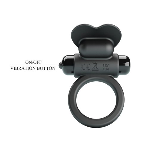 Wibrujący pierscień erekcyjny - VIBRANT PENIS RING DEBONAIRE Black, 10 vibration functions Pretty Love