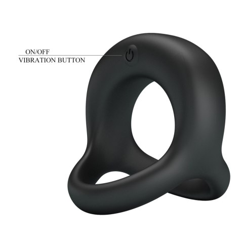 Wibrujący pierścień erekcyjny - VIBRANT PENIS RING ELLIOTT Black, 10 vibration functions Pretty Love