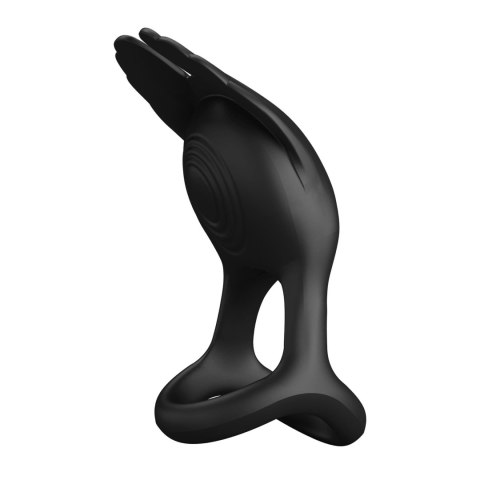 Wibrujacy pierścień erekcyjny - VIBRANT PENIS RING SILAS Black, 7 vibration functions Pretty Love