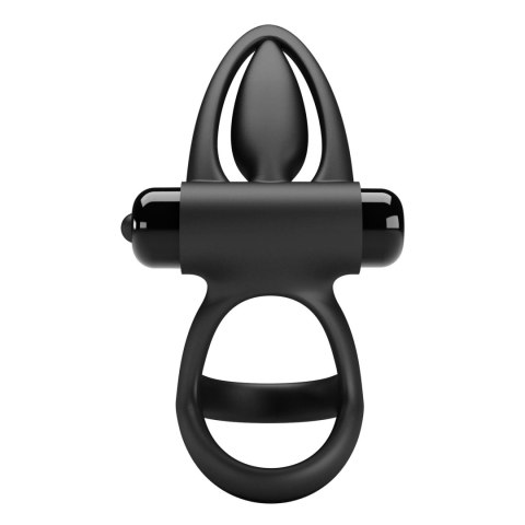 Wibrujący pierścień erekcyjny - VIBRATION COCK RING Black, 10 vibration functions Pretty Love