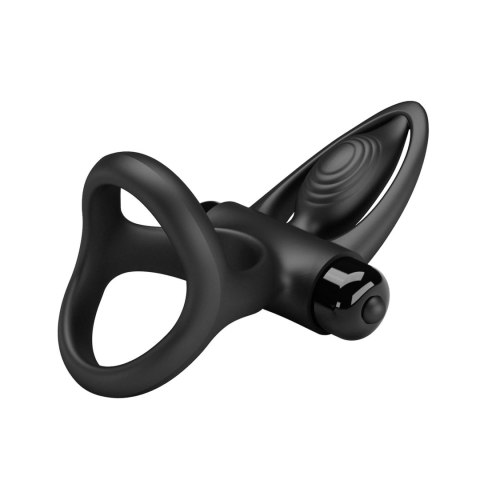 Wibrujący pierścień erekcyjny - VIBRATION COCK RING Black, 10 vibration functions Pretty Love