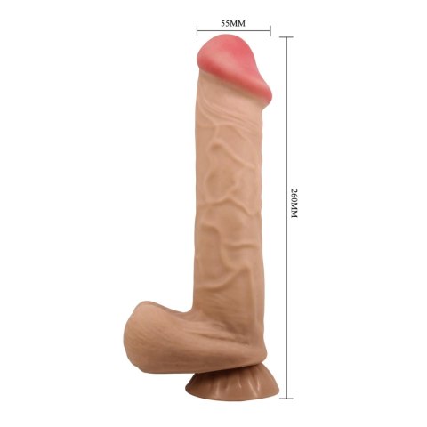 Dildo 26 cm - Sliding Skin 10,2'' Flesh Suction base Bendable TPR Baile