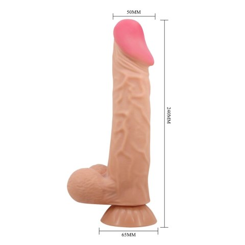 Dildo 24 cm - Sliding Skin 9,4'' Flesh Bendable Suction base TPR Baile