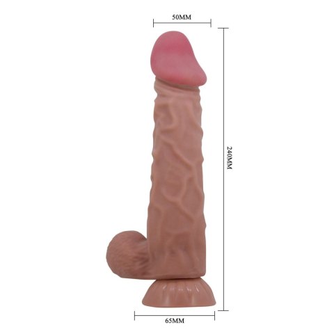 Dildo 24 cm - Sliding Skin 9,4'' Suction base Bendable TPR Baile