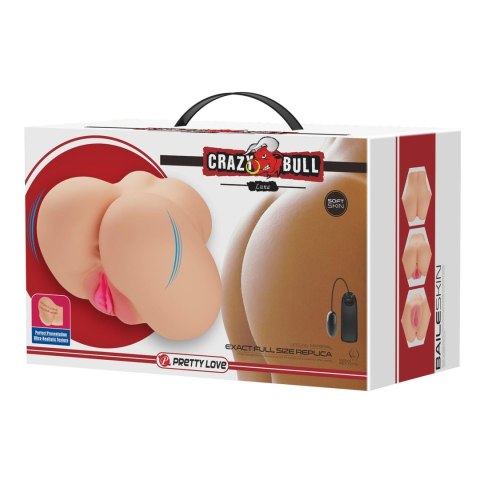 Masturbator - Luna, Vibration Double holes TPR ABS Crazy Bull