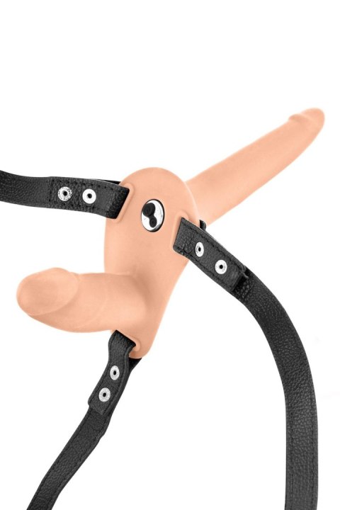 Podwójny Strap-on - DOUBLE STRAP-ON VIBRATING FLESH STRAP-ON DILDO Fetish Tentation