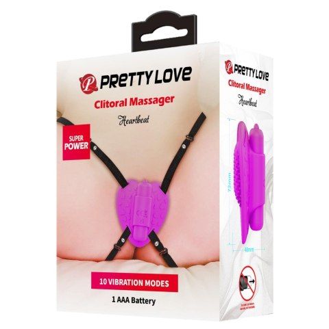 Stymulator łechtaczki, motylek - Clitoral Massager, Heartbeat, 10 vibration functions Baile