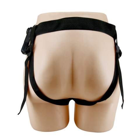 Wibrująca nakładka na penisa - HARNESS BRIEFS Starks Universal Strap-On Harness 6,9'' Vibration Dildo Light Brown