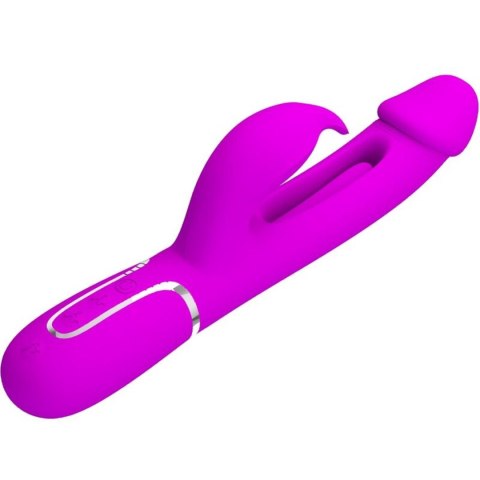 Wibrator Królik - Kampas Rabbit 3 in 1, multifunction vibrator with tongue violet Pretty Love