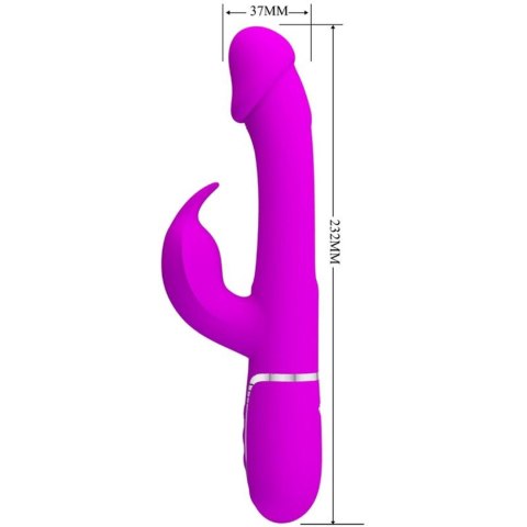 Wibrator Królik - Kampas Rabbit 3 in 1, multifunction vibrator with tongue violet Pretty Love