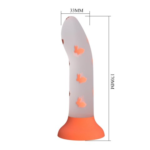 Dildo 17 cm świecące w ciemności - Magical Nightfall, Luminous Suction base Pretty Love