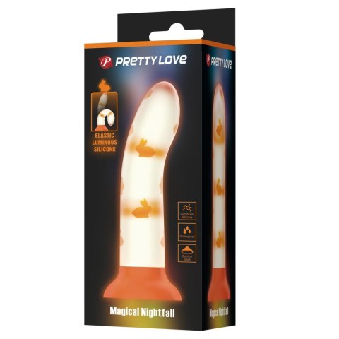 Dildo 17 cm świecące w ciemności - Magical Nightfall, Luminous Suction base Pretty Love