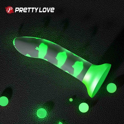 Dildo 17 cm świecące w ciemności - Romantic Rendezvous, Luminous Suction base Pretty Love