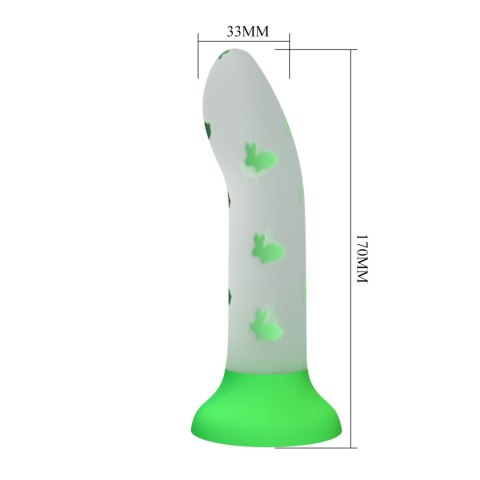 Dildo 17 cm świecące w ciemności - Romantic Rendezvous, Luminous Suction base Pretty Love