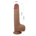 Wibrujące Dildo 23cm Tommy 8,9'' Light Brown, 3 vibration functions 3 thrusting settings Suction base Wireless remote control