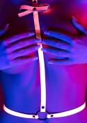 Uprząż świecąca w ciemności L/XL - Seductive Harness with Bow Pink Taboom