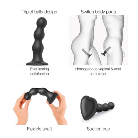 DILDO PLUG BALLS NOIR - XXL Strap-on-me