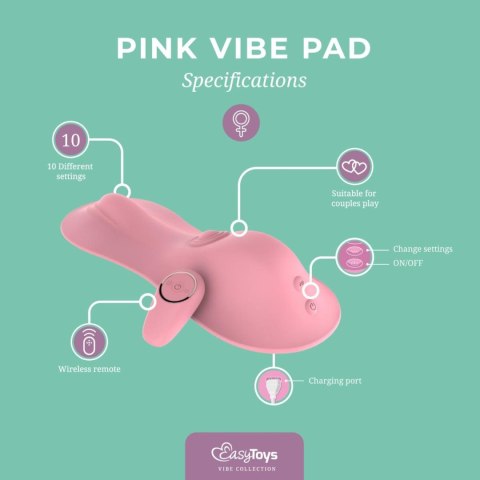 Wibrator, Stymulator Łechtaczki z Pilotem - Vibe Pad Tapping + Vibrating - Pink EasyToys