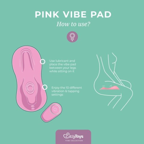 Wibrator, Stymulator Łechtaczki z Pilotem - Vibe Pad Tapping + Vibrating - Pink EasyToys