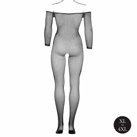 Bodystocking with off shoulder neckline, fishnet structure and open crotch. Le Désir