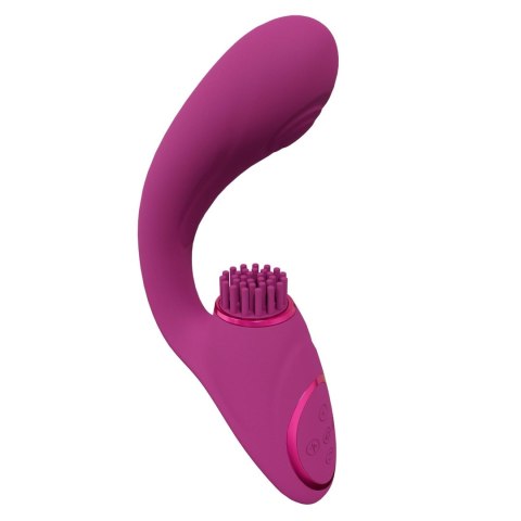 Wibrator punktu G - Gen - Rechargeable Triple Action G-Spot Vibrator with Pulse Wave and Vibrating Bristles - Pink Vive