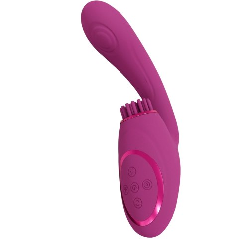 Wibrator punktu G - Gen - Rechargeable Triple Action G-Spot Vibrator with Pulse Wave and Vibrating Bristles - Pink Vive