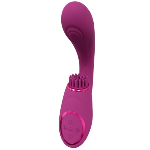 Wibrator punktu G - Gen - Rechargeable Triple Action G-Spot Vibrator with Pulse Wave and Vibrating Bristles - Pink Vive