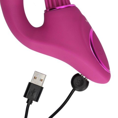 Wibrator punktu G - Gen - Rechargeable Triple Action G-Spot Vibrator with Pulse Wave and Vibrating Bristles - Pink Vive