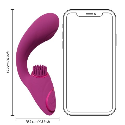 Wibrator punktu G - Gen - Rechargeable Triple Action G-Spot Vibrator with Pulse Wave and Vibrating Bristles - Pink Vive