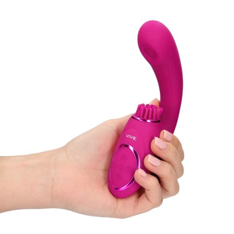 Wibrator punktu G - Gen - Rechargeable Triple Action G-Spot Vibrator with Pulse Wave and Vibrating Bristles - Pink Vive