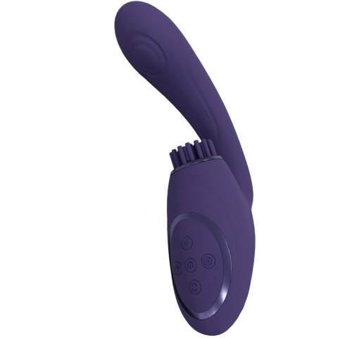 Wibrator punktu G - Gen - Rechargeable Triple Action G-Spot Vibrator with Pulse Wave and Vibrating Bristles - Purple Vive