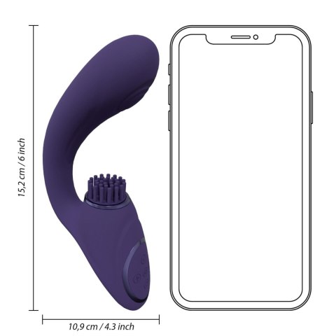 Wibrator punktu G - Gen - Rechargeable Triple Action G-Spot Vibrator with Pulse Wave and Vibrating Bristles - Purple Vive