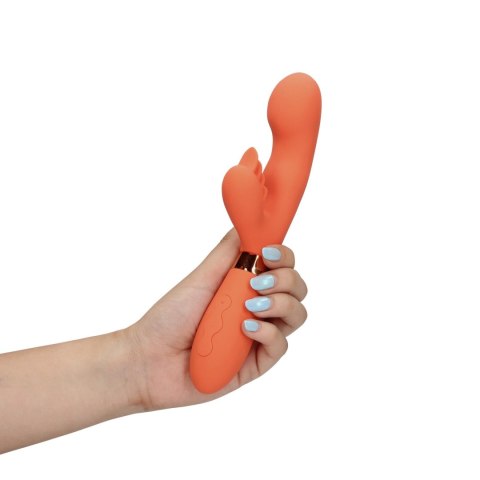 Silicone Rabbit Vibrator with Ribbed Clitoral Stimulator Loveline