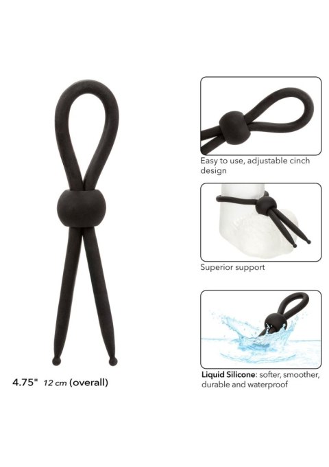 Regulowany pierścień erekcyjny - Silicone Lasso Black Calexotics