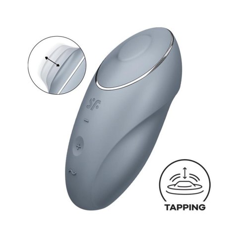 Wibrator, Stymulator Łechtaczki - Tap & Climax 1 bluegrey Satisfyer