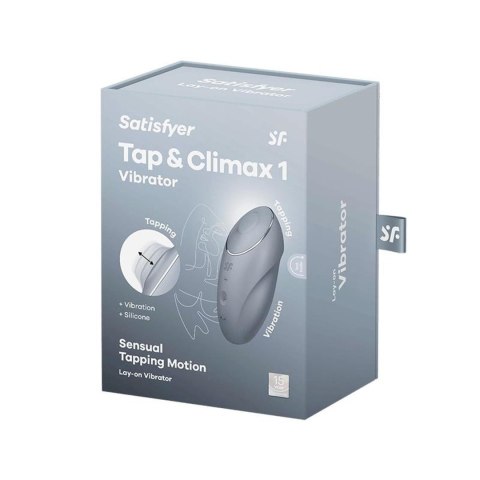 Wibrator, Stymulator Łechtaczki - Tap & Climax 1 bluegrey Satisfyer