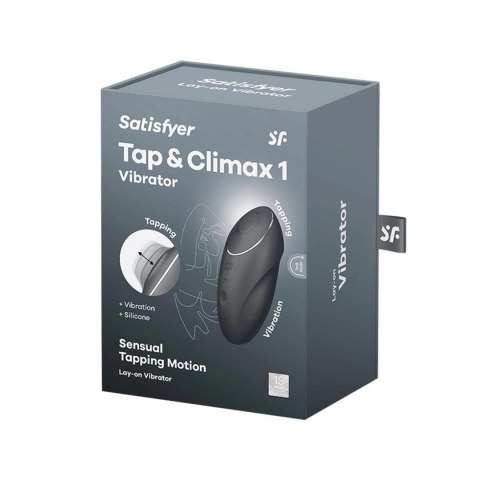 Wibrator, Stymulator Łechtaczki - Tap & Climax 1 grey Satisfyer