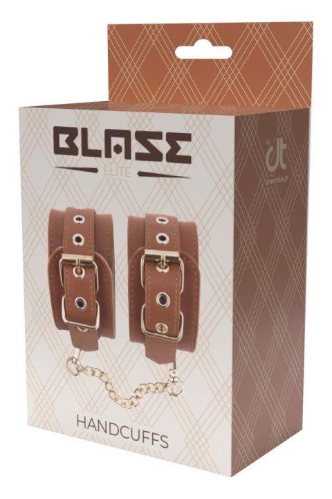 BLAZE ELITE HAND CUFFS COGNAC VEGAN LEATHER Dream Toys