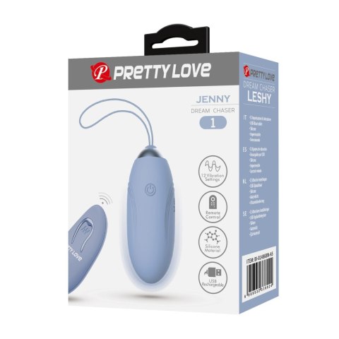 PRETTY LOVE - JENNY Dream chaser 1, Blue, Wireless remote control 12 vibration functions Pretty Love