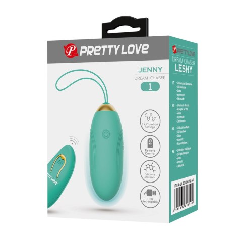 PRETTY LOVE - JENNY Dream chaser 1, Green, Wireless remote control 12 vibration functions Pretty Love