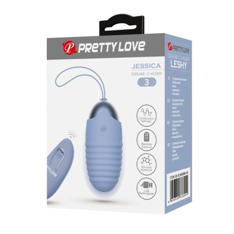 PRETTY LOVE - JESSICA Dream chaser 3, Blue, Wireless remote control 12 vibration functions Pretty Love