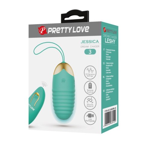 PRETTY LOVE - JESSICA Dream chaser 3, Green, Wireless remote control 12 vibration functions Pretty Love