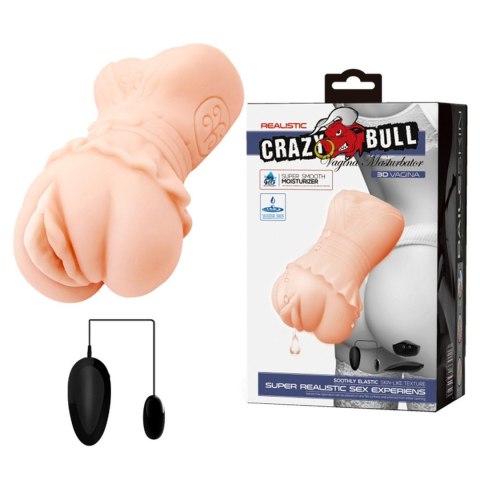 CRAZY BULL - Realistic Vagina Masturbator, Vibration Water lubricant, 3 AAA batteries Crazy Bull