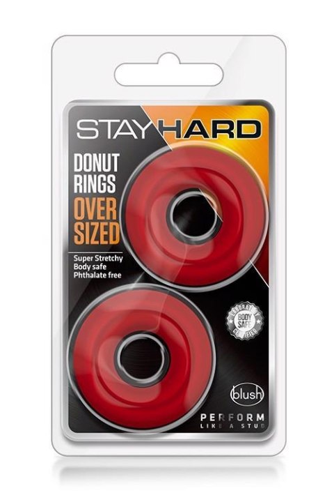 STAY HARD DONUT RINGS OVERSIZED RED Blush