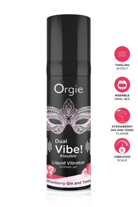 Dual Vibe! Kissable Liquid Vibrating Strawberry Gin And Tonic Orgie