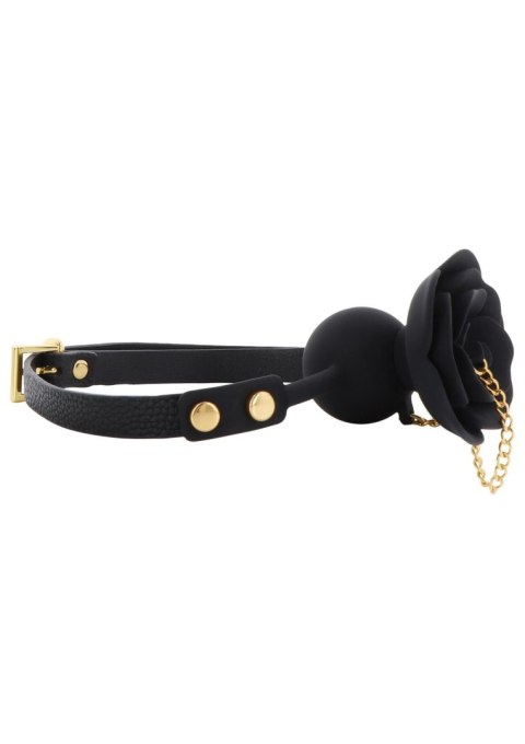 Rose Ball Gag with Plug Black Taboom