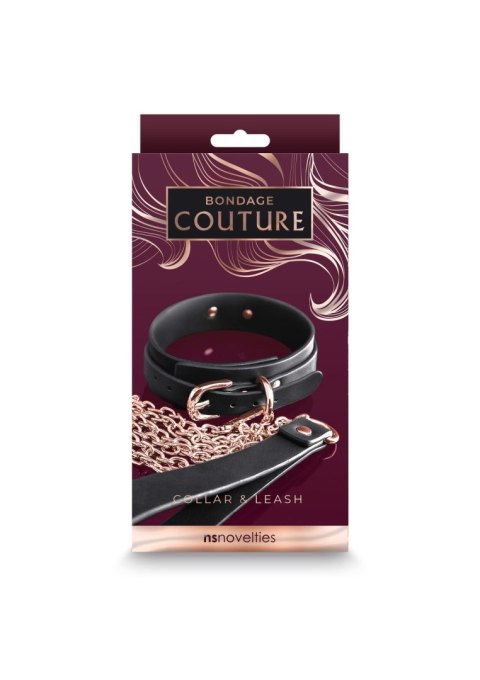 Bondage Couture Collar & Leash Black NS Novelties