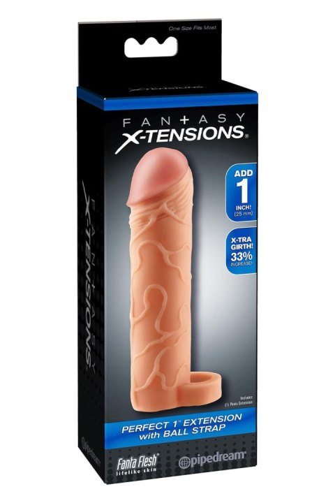 FANTASY X-TENSIONS PERFECT 1 INCH EXTENSION WITH BALL STRAP LIGHT Pipedream